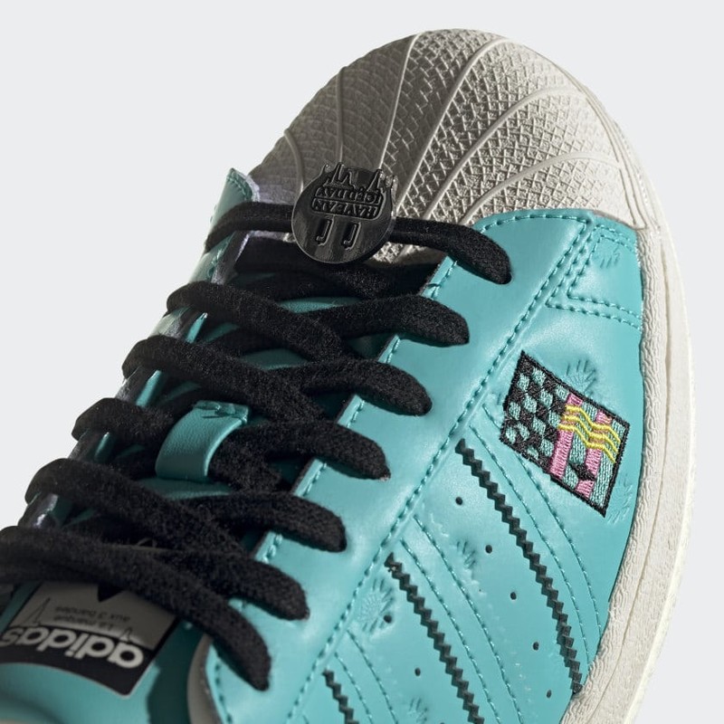 Adidas superstar 80s store dlx enfant cyan